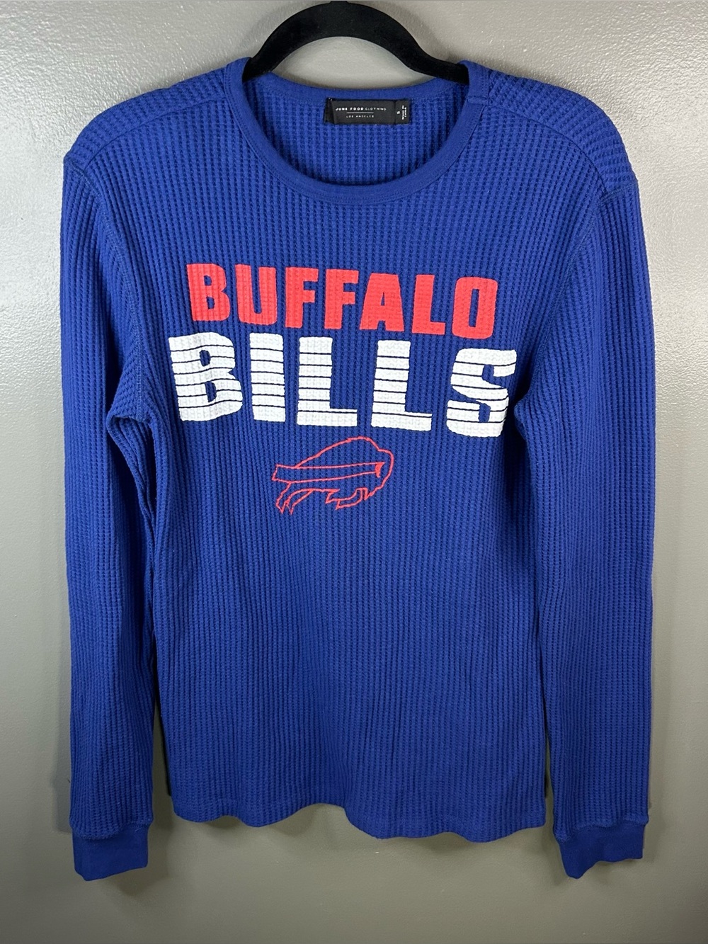 Buffalo Bills NFL Junk Food Waffle Knit Blue Long Sleeve Shirt Size Womens Small